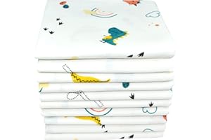 ‎M.M.C. M.M.C. Spucktücher mit farbenreichen Motiven 10er Pack | Mulltücher Baby | Stoffwindeln 70x80 | Mullwindeln | Öko-Tex (Dinosaurier)