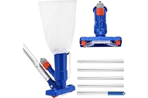 Ertisa Vacuum Vacuum Cleaner Pool Cleaning Set, 180 cm Pole Pool Cleaner, Floor Vacuum Cleaner with Brush and Fine Mesh Leaf Bag, Pool Floor Cleaner, Pool Cleaning Set for Plunge Pools, Spa and