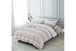 BESCH Juego de Funda Nórdica Microfibra 4 Piezas Ultra Suave, Ligero y Transpirable para Cama 135-1 Funda Edredón 220x220cm, 2 Fundas de Almohada 50x75cm y Bajera Ajustable 135x200+25cm (CirRosa)