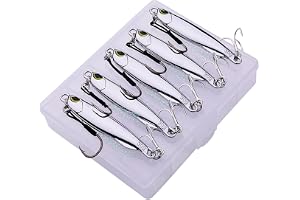 Naiveferry 5Pcs Fishing Lures, Stainless Steel Metal Fishing Lures Tackle Bait Spinner Bait Fishing Accessories for Bass Trout Salmon Fishing Lovers Outdoor