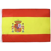 Bandiera Da Tavolo Spagna - 21x14cm, In Poliestere, Con Asta E Base Nera