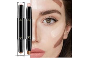 LYNTYAOU 2-in-1 Contour,Highlighter & Contour Stick,Brighten Shadow with Brush Kit,Smooth Sculpting Bronzer for Medium Skin Tone, Long Lasting & Waterproof Contour Sticks Kit for Light Skin Face Makeup