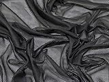 Material:Polyester. Kleiderstoff, Netzstoff, Meterware, unifarben, in Schwarz