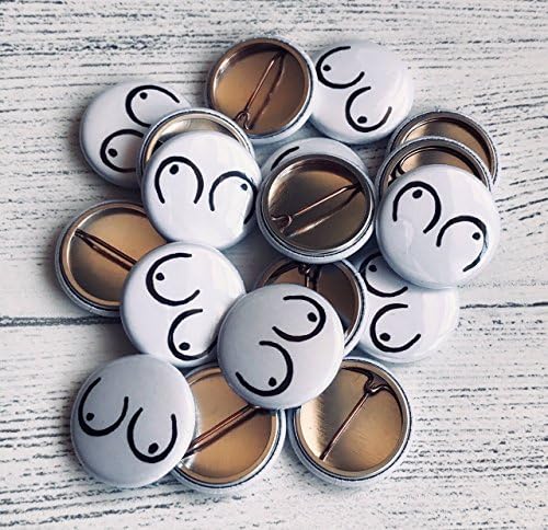 Boob Pin Badge for Feminist, Funny Badge Gift for Her, Lapel Pin button, Cool Badge LGBT, Free the Nipple Pin, Breast Cancer Awareness Badge 25mm