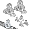 Oldbones L-Track Double Lug Threaded Stud Fitting, L Track Rail Tie Down Anchor for Enclosed Trailers, Cargo Vans, Airline Screw Mount M10X30MM,Not Include L Track Rail (6 Pack)
