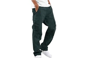YAOHUOLE Pantalon Cargo Homme Pantalon Cargo De Travail pour Homme en Cotton Lodger Décontracté avec Taille