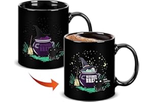 MERRWON Halloween Witches Brew Colour Changing Mug - 11oz Heat Sensitive Magic Mug - Halloween Gifts and Spooky Tea Breaks
