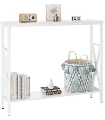 Table Console Étroite 80x20x80 Cm – Style Vintage Industriel, Avec Stabilisation Triangulaire, Idéale Entrée, Salon, Couloir
