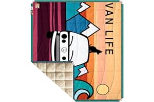 SEVEN PEAKS LIVING ON THE TOP EXPLORING THE WORLD Seven Peaks Manta Edredón de Exterior e Interior - Camping Ligera Suave para la Aventura Impermeable y Resistente, Cualquier Sitio Plegable Antimanchas 200X180CM (Van Life, Sherpa)