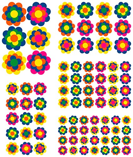 85 Prilblumen Aufkleber Maxiset in 5 Größen, Retro Style 70er Jahre Kult, Wandsticker - 2