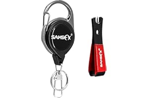 SAMSFX Pinzas de pesca con mosca, cortador Tippet o cortaúñas con limpiador de ojos de gancho y agarre cómodo, combo de retractores Zinger