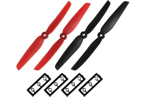 sourcing map RC Propeller 6030 CW CCW 2-vingar för quadcopter hexacopter multirotor med adapterring 15 x 7 cm svart röd 2 par