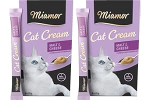 Miamor Cat Snack Cream Malt & Cheese | Pack de 2 6 x 15 g + 1 bolsa gratis | Una recompensa saludable sin aditivos innecesarios | delicioso aperitivo de Schleck-Snack