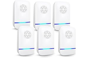 AZTARR Ultrasonic Spider Repellent, 6 Pack Electronic Mouse Repellent Plug in Indoor Harmless to Pets and Human Multi Insect Control for Mosquito Anti Rat Spider Rodent Fly Mosquitoes Mice Cockroach Moth