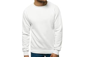 OZONEE Herren Sweatshirt Pullover Langarm Farbvarianten Langarmshirt Pulli ohne Kapuze Baumwolle Baumwollemischung Classic Basic Rundhals-Ausschnitt Sport J. Style 2001-10