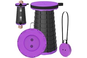 PLOGGING 2024 Taburete Plegable Portátil, Taburete Telescópico Ligero y Duradero para Actividades al Aire Libre como Viajes, Pesca, Senderismo y Camping MAX Cargando 200 kg con Carabinero