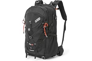 Terra Peak Wanderrucksack 30L Flex 30 Premium mittelgroß mit Rückenbelüftung, Regenschutzhülle & Trinksystem-Halterung - Trekkingrucksack aus atmungsaktivem 3D Air Mesh - Outdoor Daypack mit Hüftgurt