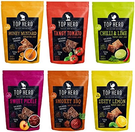 Top Herd Protein Fitness Box - 6 x 70g Jerky Flavours