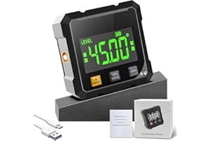 CelestiMingle Magnetic Digital Angle Finder with Dual Laser & LED Display, 4-Side Strong Magnetic Base, USB Rechargeable Level Gauge, ±0.2° Precision Inclinometer for Woodworking & Miter Saw