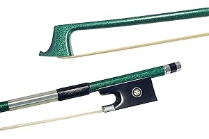 LIEKE Carbon Fiber Violin Bow 4/4 Full Size LightWeight Fiddle Bow (4/4 size, Green)