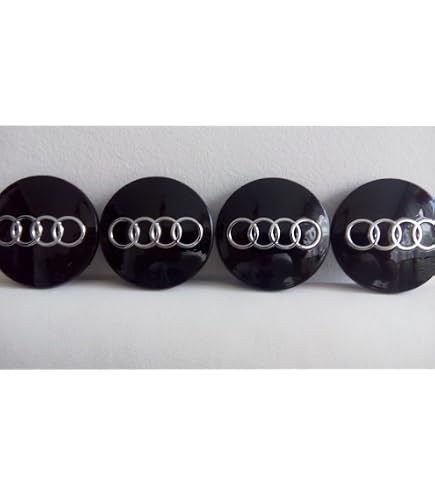 Audi 4M8071006A Dynamic Hub Caps (4 Pieces) Wheel Hub Caps, Black