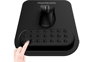 memzuoix Ergonomische Mauspad mit Handgelenkstütze, Premium Memory Foam Polsterung zur Schmerzlinderung, Rutschfeste PU-Basis für Stabilen und Sanften Halt - für Laptop und Desktop im Büro und Zuhause