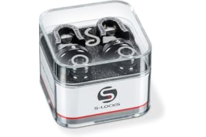 Schaller - Coppia di reggi-cinghia di sicurezza per chitarra, S-Locks, Nero cromato.
