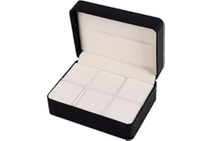 Salutto PU Box Cufflinks Tie Clip Brooch Lapel Storage Case Box Boutique Black