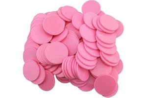 Smartdealspro - Set di 100 contatori in plastica opaca, 25 mm, con scatola portaoggetti (Rosa)
