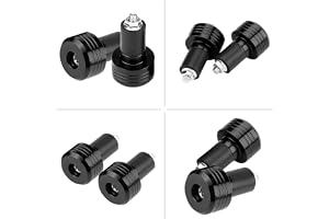 Yosoo Health Gear 22mm Motorcykel Bar Ends, CNC Aluminium (Black) | Styrets balansplugg, 7/8-tums styrfäste, antivibrationsåkning, anodiserad yta, universellt tillbehör till skoter