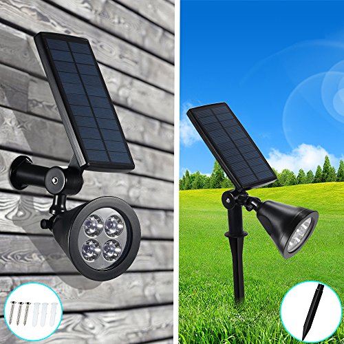 Gartenleuchte Solarleuchte 200 LM Strahler mit 3 Modus wetterbeständige Solar lampe Wegelampe Außenbeleuchtung für Garten, Balkon usw. - 5
