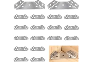 CAINCAY Dreiecksstütze Aus Edelstahl, 20 Stück Winkel Klammern Dreieck Form Ecke Klammer, Edelstahl Möbelverbinder Reparatur Platte Eckwinkel für Schrank Tisch Stuhl (69 x 30)