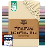 Utopia Bedding Fitted Sheet 150x190/200 - Beige | Oeko Tex Certified - Brushed Polyester Microfiber - 35cm Deep Pocket