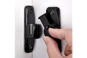 Litensh 90/180 Degrés Loquet de Porte Rabattable, Verrou Porte Loquet Porte Coulissante Fermeture Porte Coulissante Serrure Porte Coulissante Serrures de Portes Verrou de porte coulissante noir