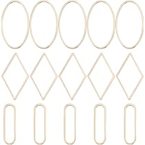 Beebeecraft 60 pz/Scatola 3 stile 18K Placcato Oro Anelli di Collegamento Rombo Ovale Gioielli Connettore Ciondoli per Collane Fai Da Te Bracciali Fare