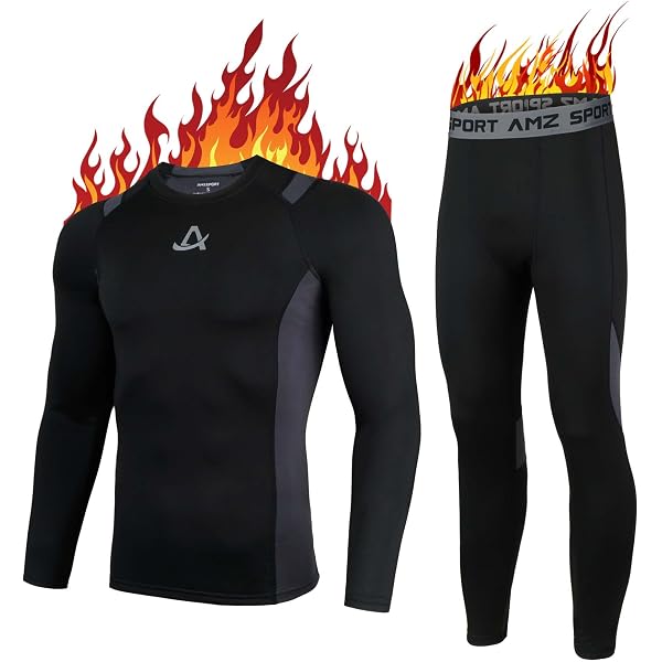 Orbiz Set di biancheria intima termica da uomo, maglia a maniche lunghe e pantaloni lunghi, biancheria intima invernale perfetta, Marina Militare, L