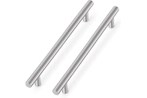 Probrico Silber Küchengriffe 256mm Lochabstand, Gehäusete Edelstahl Schrank Griffe, T Bar Möbel Griffe, 10 Stück