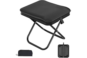 Shinybox Klapphocker Tragbar & Leicht mit Tragetasche - Bis 120kg Belastbar, Perfekt für Camping, Wandern, Angeln, Garten, Strand & Grillen (Schwarz)