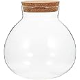 Wensmy Glass Bottle Hydroponic Terrarium Container Round Succulent Plant Terrarium Glass Vase with Lid Hydroponic Glass Terrarium Container Glass Air Plant Terrarium for Plants