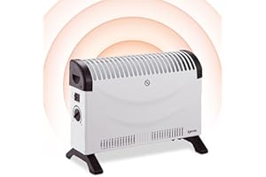Igenix IG5200 Portable Electric Low Energy Convector Heater with Adjustable Thermostat, Freestanding Radiator Ideal for Home or Office, 2000 Watt, White