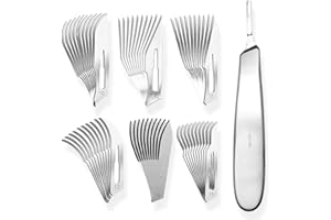 ‎MAY May - Set bestehend aus Mix von je 10 Stück Skalpellklingen Figur 3 in 6 verschiedenen Ausführungen + 1 x May - Skalpell-Halter 13,5 cm lang aus Edelstahl