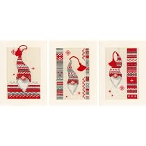 Kit Point De Croix Noël - 3 Cartes De Vœux à Broder, Modèle Compté, Tout Inclus - Loisir Créatif DIY