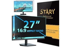 ‎STARY STARY 27 Zoll Monitor Blickschutzfolie 16:9 Seitenverhältnis, Abnehmbarer Anti Blaulicht Blendschutz Sichtschutzfolie Sichtschutz für 27 Hp/Dell/Acer/Lenovo/Asus