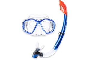 Two Bare Feet PVC Snorkel and Mask Set for (Adults) – Premium Anti-Fog Diving Gear with Adjustable Fit, Leak-Proof PVC Snorkel, Perfect for Snorkelling, Swimming, Scuba