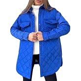 Onsoyours Women's Winter Coat Quilted Jacket Long Coat Winter Jacket Loose Warm Quilted Coat Casual Lapel Coat with Belt Winter Coat Loose Outwear