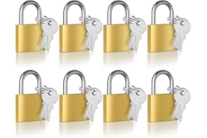 Cieex 8 Stück Vorhängeschloss, kleine Schlösser mit Schlüssel 30 mm, Messing Vorhängeschloss Gleichschließend, Bügelschloss für Koffer, Schränke, Schließfächer, Spinde