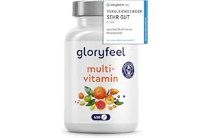 Multivitamin Hochdosiert - 450 Tabletten - Wertvolle Mineralien & alle A-Z Vitamine - 15 Monate Vorrat - Unterstützt das Immu