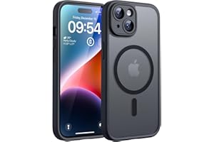 TOCOL Funda para iPhone 14, Funda Magnética para iPhone 14 6,1 Pulgadas [Protección Lente Cámara] [Protección Militar] Translúcida Mate Trasera, Titanio Negro