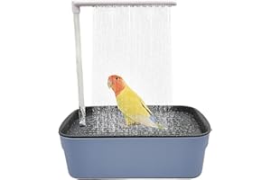 Kaxenig Bird Bath Tub, Bird Shower Bathing Tub, Parrot Automatic Bathtub With Multiple Faucets, Pet Bird Bathtub For Cockatiel, African Grey, Bird