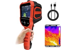 GOYERRNES Caméra d'imagerie thermique, imageur thermique infrarouge portable à résolution 220x160 IR avec écran d'affichage couleur de 3,5", taux de rafraîchissement de 9 Hz, réglage de la luminosité